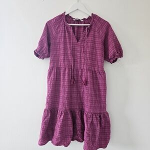 Casual Pink Puff Sleeve Dress